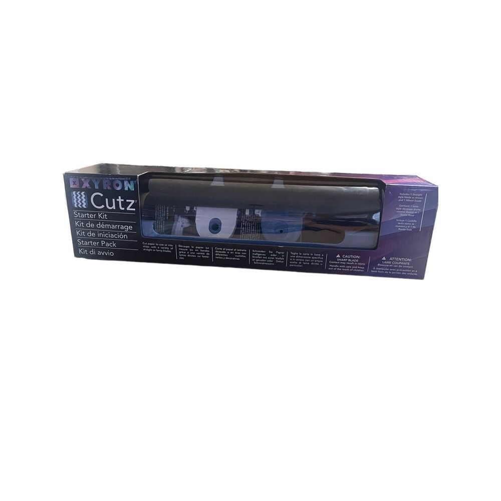 New Xyron Cutz Blue Black Rotary Compact Cutting Starter Kit OS